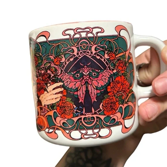 Fairyloot Exclusive Crimson Moth Mug Kristen Ciccarelli Bookish Art Nouveau Mug - Picture 3 of 4
